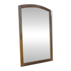 Miroir bois et stuc doré XIXe biseauté