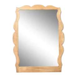 Miroir bois, grand miroir à poser ou mural, miroir vintage, miroir artisanal, décoration intérieur