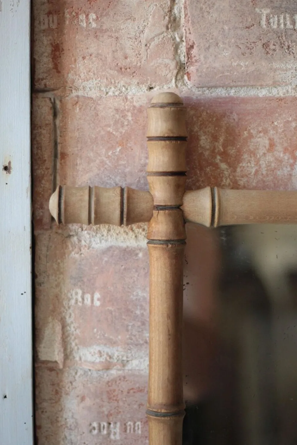 Miroir bois imitation bambou, miroir ancien, miroir à suspendre, déco intérieur