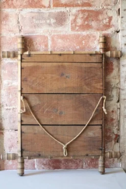 Miroir bois imitation bambou, miroir ancien, miroir à suspendre, déco intérieur