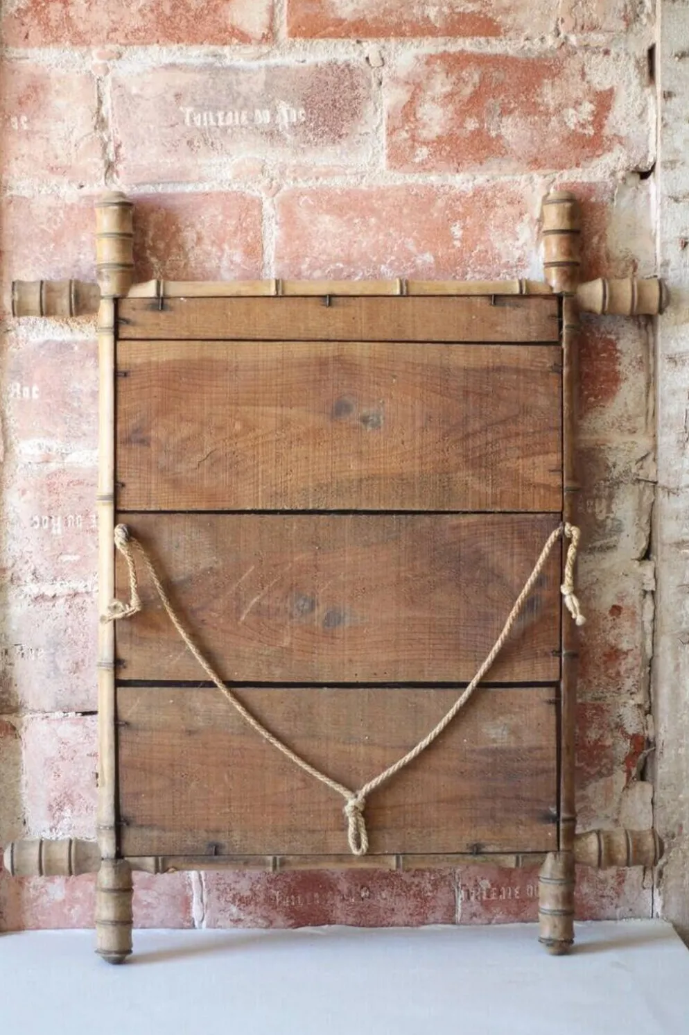 Miroir bois imitation bambou, miroir ancien, miroir à suspendre, déco intérieur