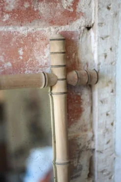 Miroir bois imitation bambou, miroir ancien, miroir à suspendre, déco intérieur