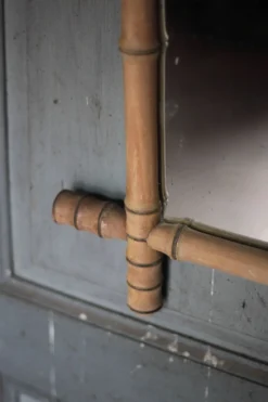 Miroir bois imitation bambou, miroir ancien, miroir à suspendre
