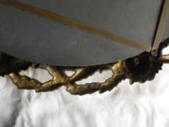 Miroir bronze dorée aux roses, 72 cm