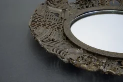 Miroir brutaliste en métal, 1950 - 52cm