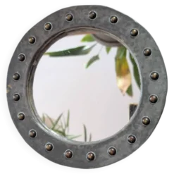 Miroir brutaliste métal repoussé