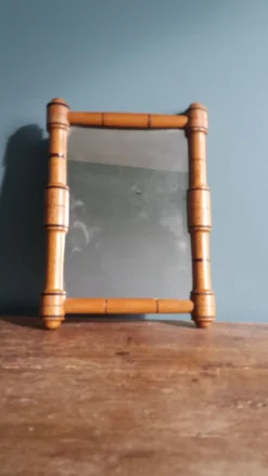 Miroir cadre bois tourné 19,5 x 14