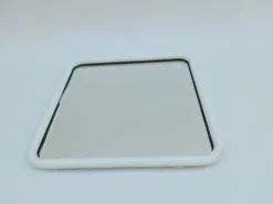 Miroir carré dans un cadre en métal blanc, années 1970