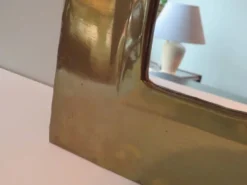 Miroir carré en laiton des années 1970