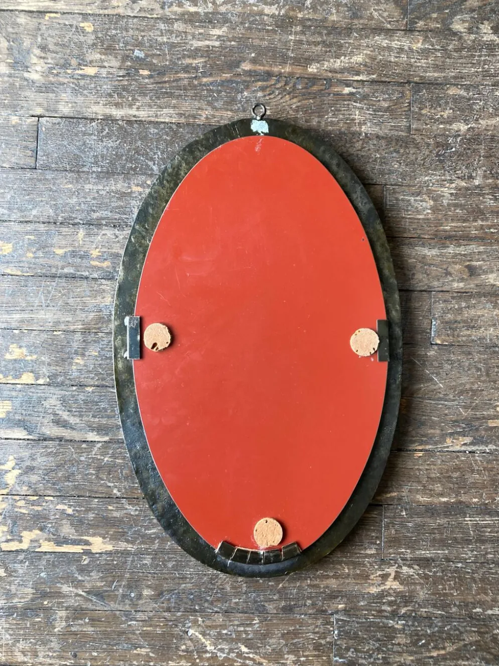 Miroir chaine brutaliste en fer battu 1960 h55cm