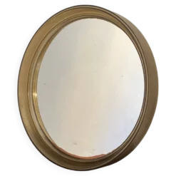 Miroir circulaire en plastique, brun fumé, années 70