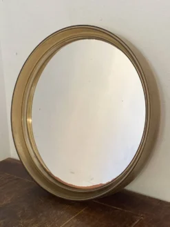 Miroir circulaire en plastique, brun fumé, années 70