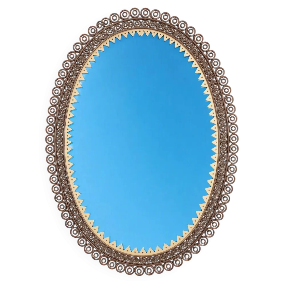 Miroir cisele entouré de metal