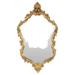 Miroir classique à crête dorée, style baroque français, 74 cm