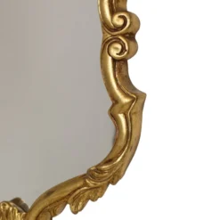 Miroir classique à crête dorée, style baroque français, 74 cm