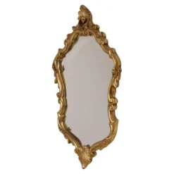 Miroir classique à crête dorée, style baroque français, 74 cm