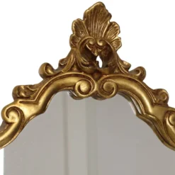 Miroir classique à crête dorée, style baroque français, 74 cm