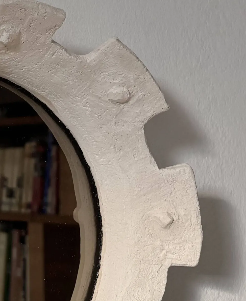 Miroir contemporain français en céramique, « Gioielli » par Renzo Maar