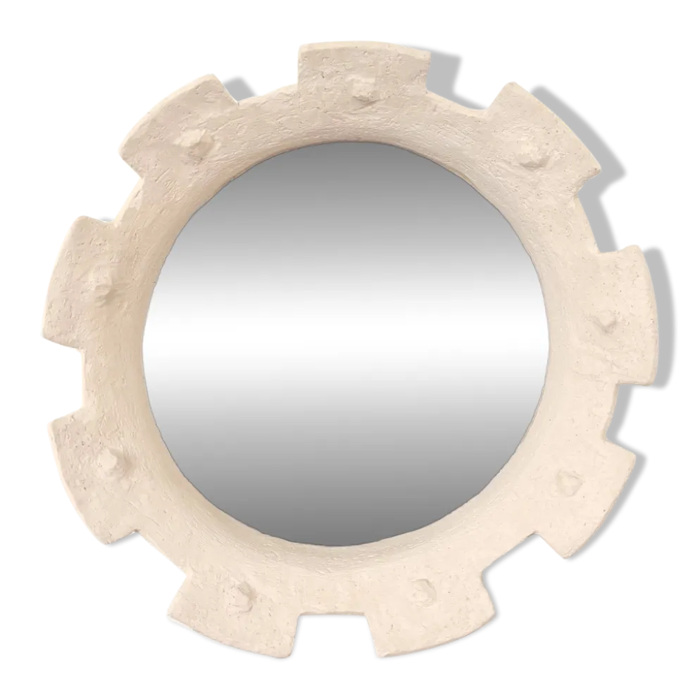 Miroir contemporain français en céramique, « Gioielli » par Renzo Maar