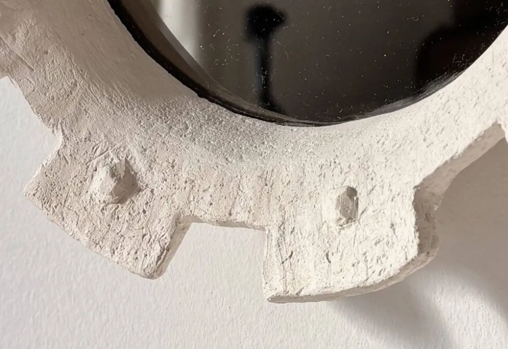 Miroir contemporain français en céramique, « Gioielli » par Renzo Maar