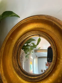 Miroir convexe rond doré miroir de sorcière
