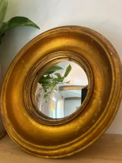 Miroir convexe rond doré miroir de sorcière