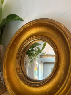 Miroir convexe rond doré miroir de sorcière