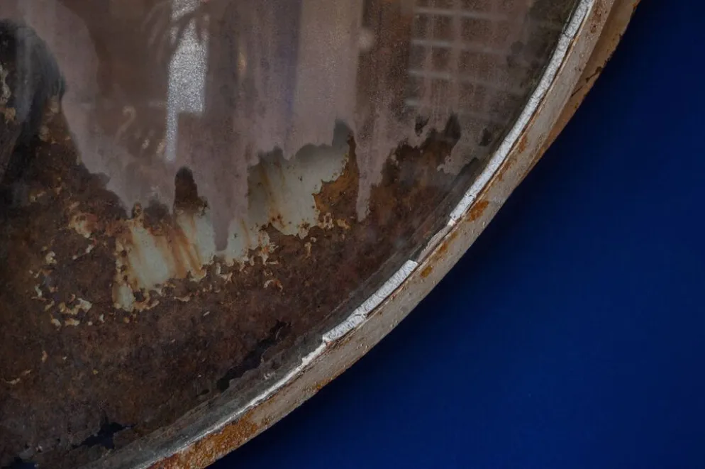 Miroir convexe tchèque industriel, années 1960 - 135cm
