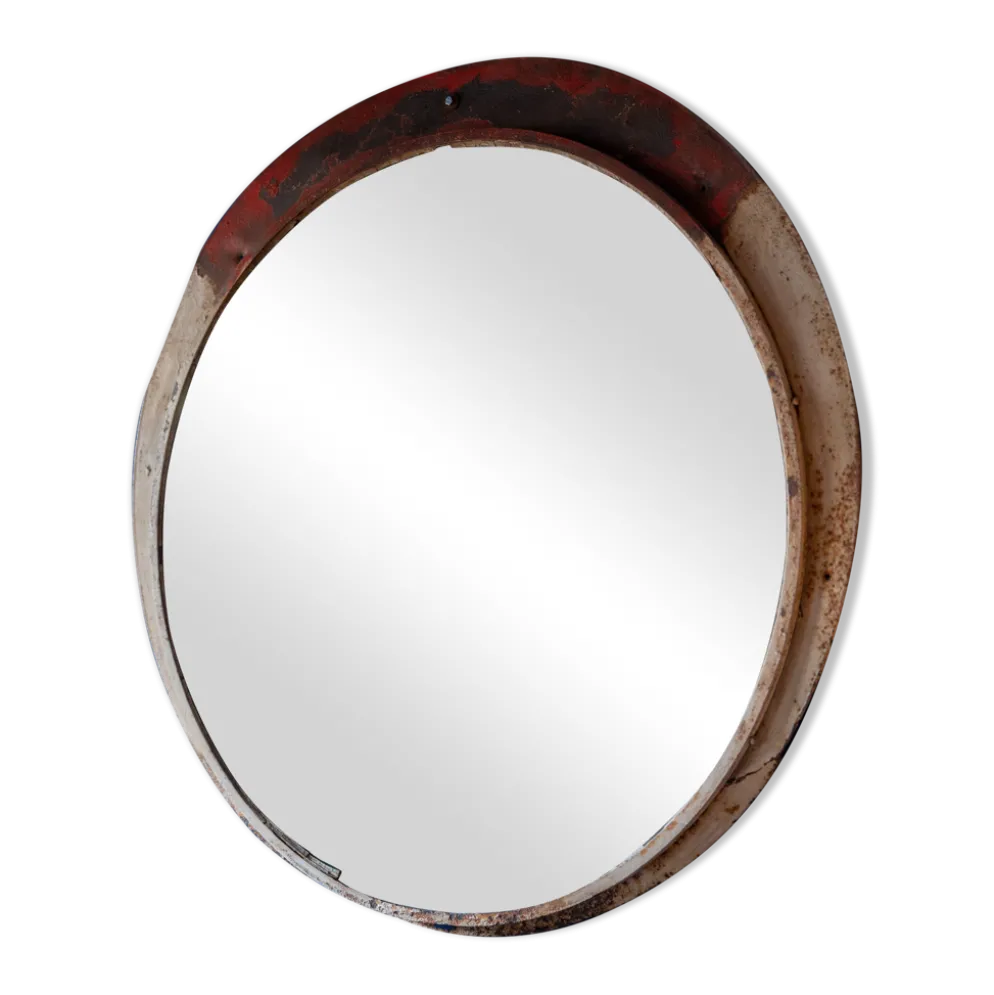 Miroir convexe tchèque industriel, années 1960 - 135cm