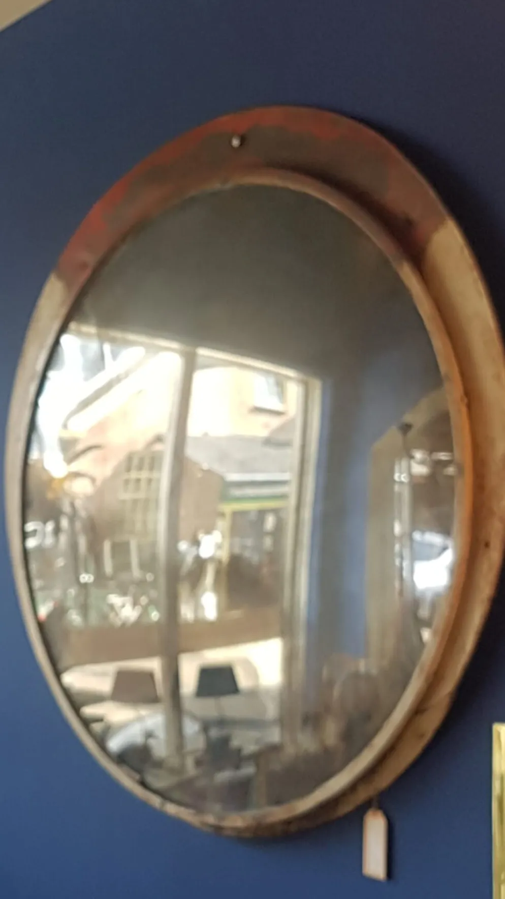 Miroir convexe tchèque industriel, années 1960 - 135cm