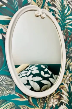 Miroir céramique blanc vintage