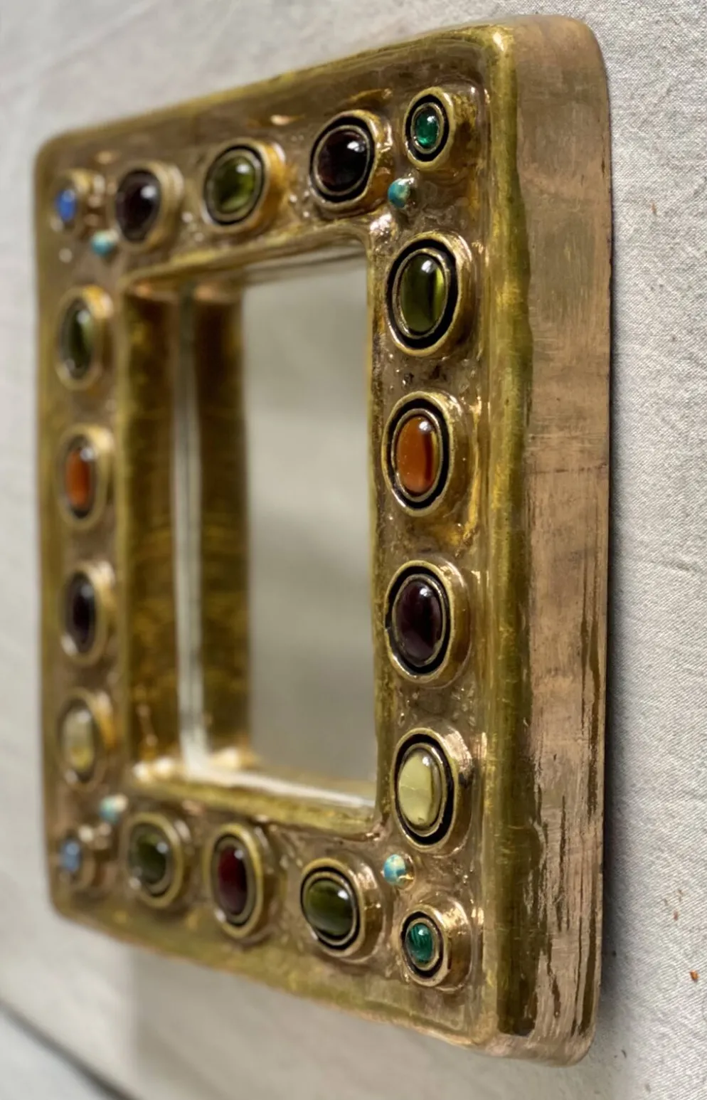 Miroir céramique de manon thomas (vallauris) vintage 1960