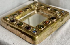 Miroir céramique de manon thomas (vallauris) vintage 1960