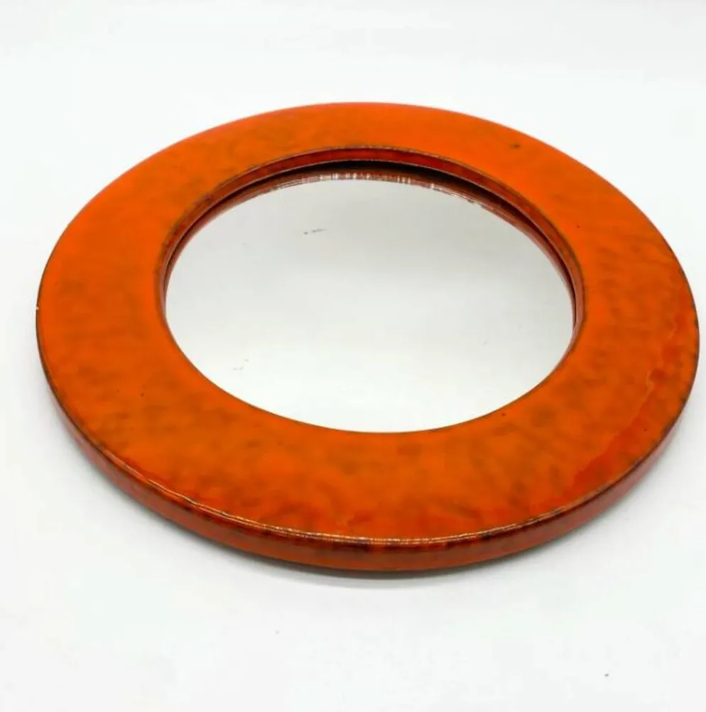 Miroir céramique glaçure « orange », 1960s