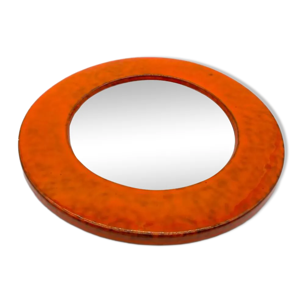 Miroir céramique glaçure « orange », 1960s