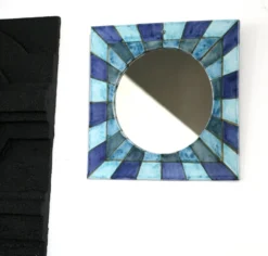 miroir céramique vintage et design , années 70