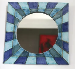 miroir céramique vintage et design , années 70