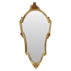 Miroir cranté en or classique Deknudt, biseauté, style Louis XVI, 94 cm