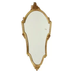 Miroir cranté en or classique Deknudt, biseauté, style Louis XVI, 94 cm