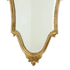 Miroir cranté en or classique Deknudt, biseauté, style Louis XVI, 94 cm