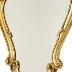 Miroir crêté de style baroque français, doré à la feuille d'or, 72 cm