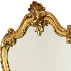 Miroir crêté de style baroque français, doré à la feuille d'or, 72 cm