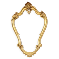 Miroir crêté de style baroque français, doré à la feuille d'or, 72 cm