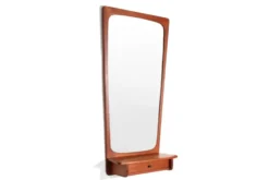 Miroir danois de style mid-century avec cadre en teck