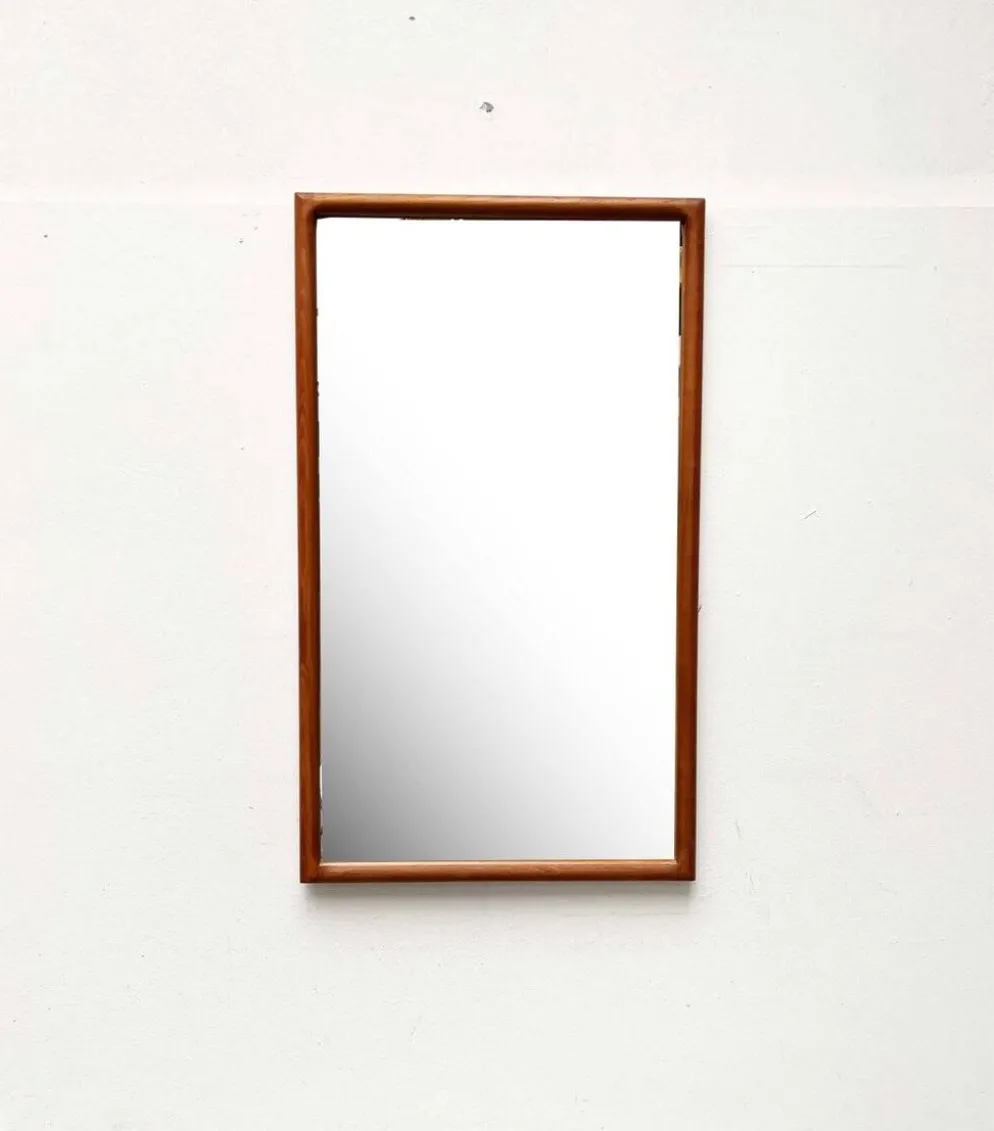 Miroir danois en teck milieu du siècle moderne de Vildbjerg Møbelfabrik, années 1960