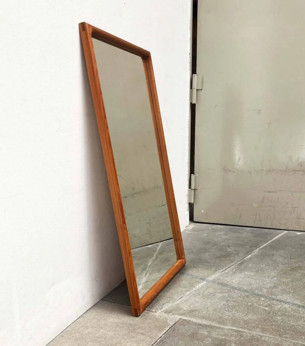 Miroir danois en teck milieu du siècle moderne de Vildbjerg Møbelfabrik, années 1960