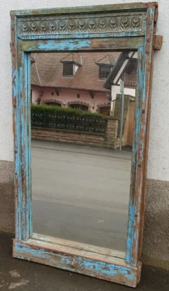 Miroir dans cadre en bois ancien, 174x100 cm