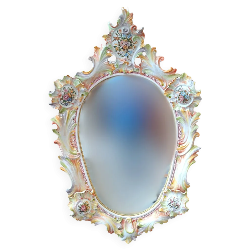 Miroir d'Art en Céramique Polychrome – Maria Pegoraro pour Ricc