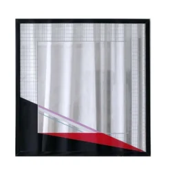 Miroir d'art Eugenio Carmi, style Memphis, design collectible italien des années 70.