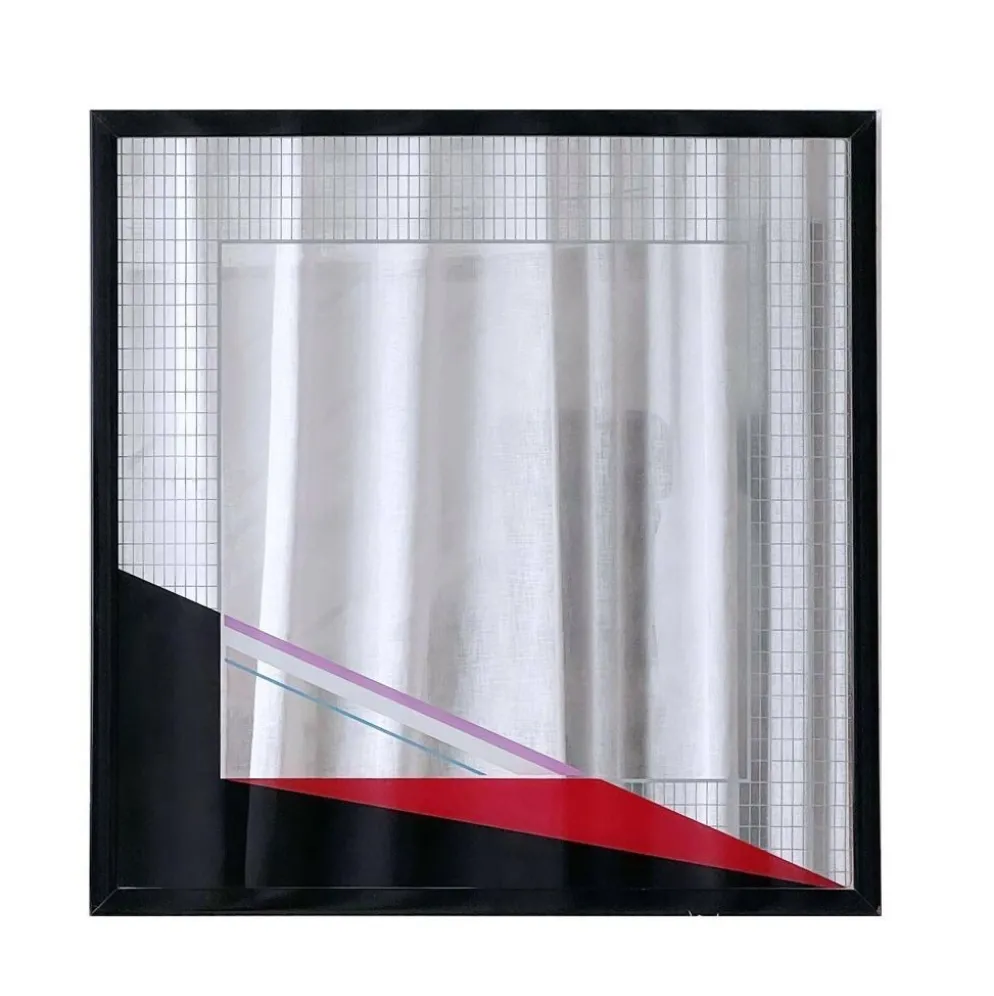 Miroir d'art Eugenio Carmi, style Memphis, design collectible italien des années 70.